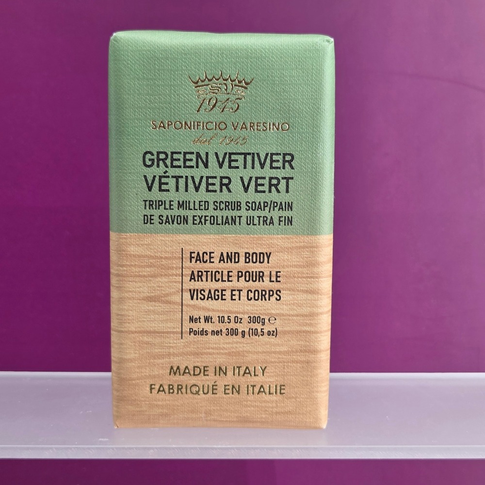 Saponificio Varesino Scrub‎ Soap Unisex 10.5oz Green Vetiver Triple Milled Italy